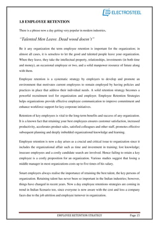 Employee Retention Strategy at ESL | PDF