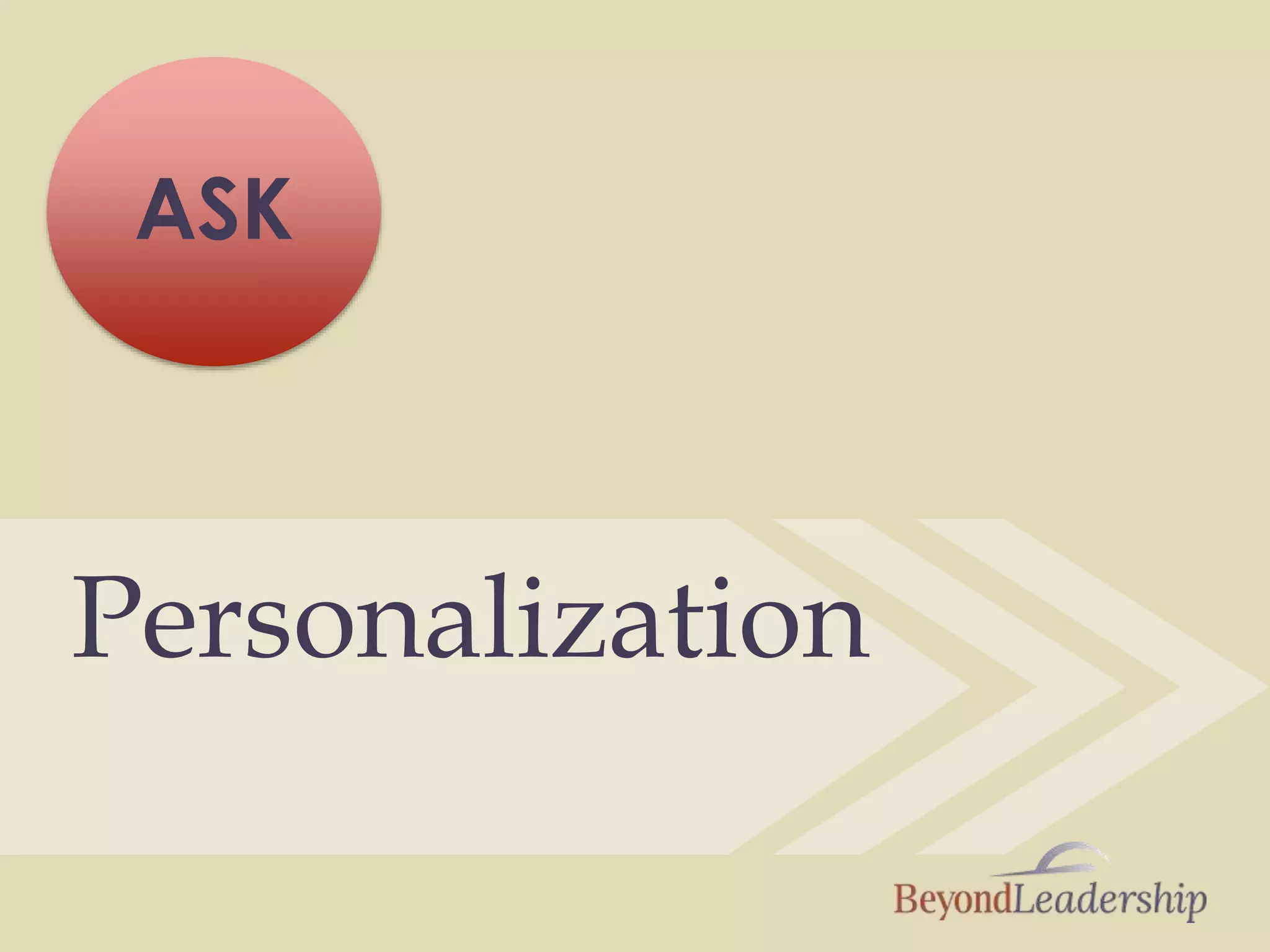 Personalization
ASK
 
