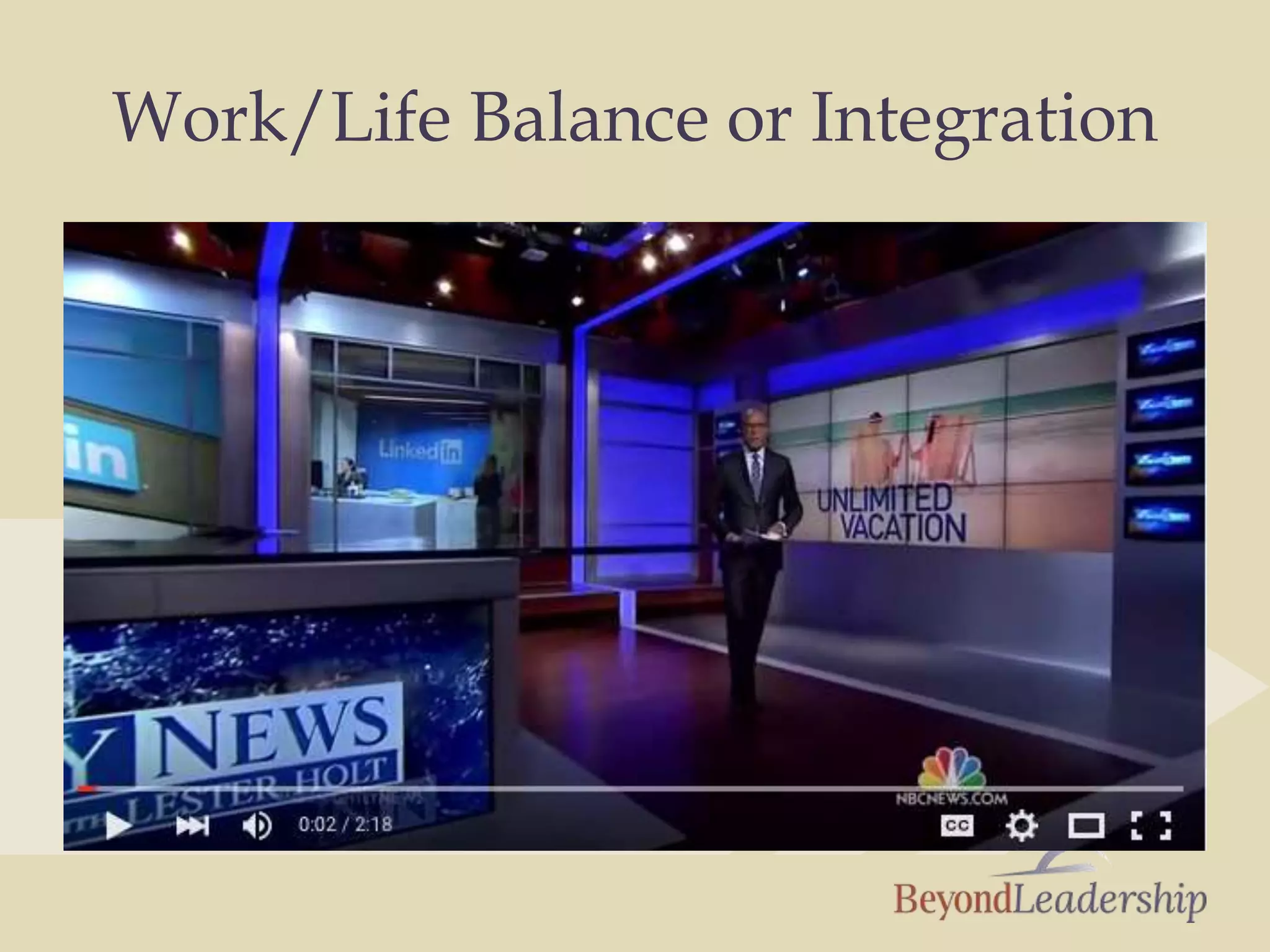 Work/Life Balance or Integration
 