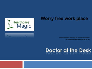HealthcareMagic offerings for the HR Department –  A Complete Healthcare Portal for All Worry free work place 