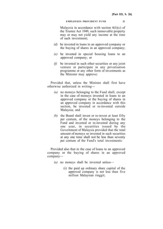 Display Abstract Epf Act.pdf Employees Provident Fund Epf Act 1991 Malaysia | PDF