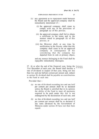 Display Abstract Epf Act.pdf Employees Provident Fund Epf Act 1991 Malaysia | PDF