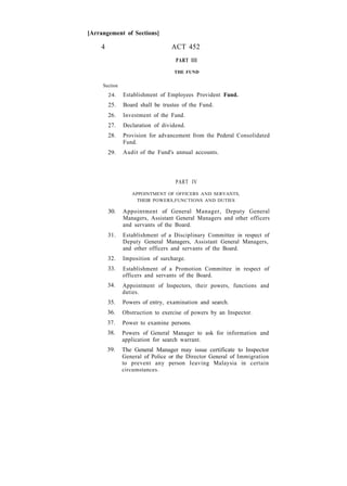 Display Abstract Epf Act.pdf Employees Provident Fund Epf Act 1991 Malaysia | PDF
