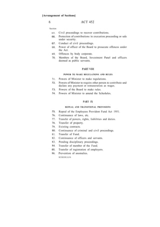 Display Abstract Epf Act.pdf Employees Provident Fund Epf Act 1991 Malaysia | PDF