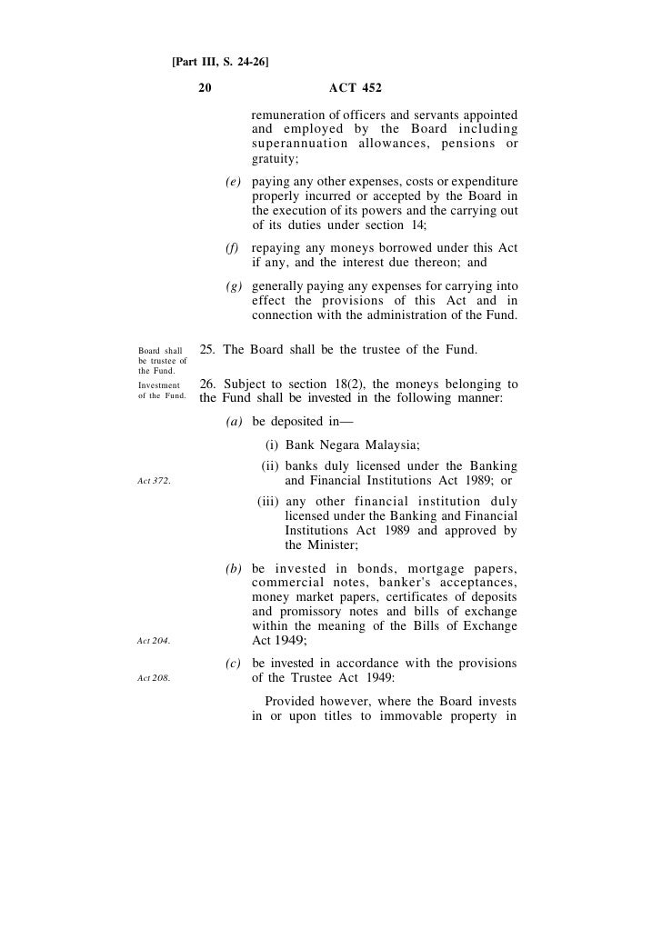 Employees Provident Fund Epf Act 1991 Malaysia