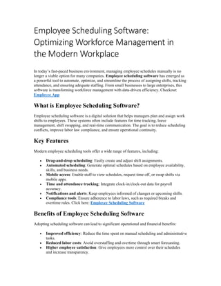 Employee Scheduling Software: Optimizing Workforce Management in the ...
