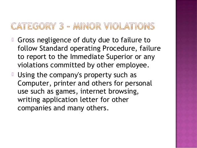 Gross Negligence Damage To Company Property Gross Negligence Damage To Company Property