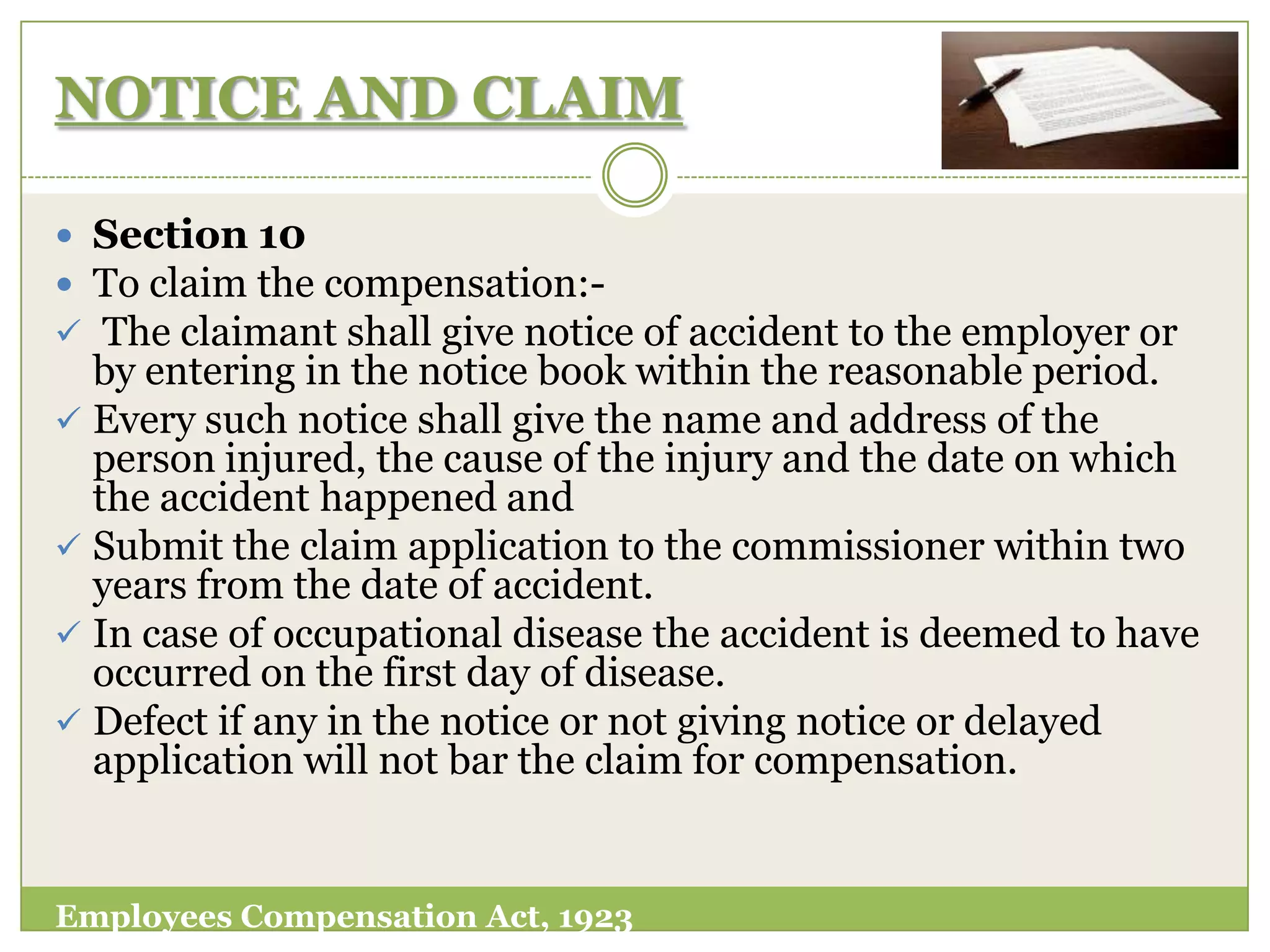 Employees compensation act, 1923 | PPTX