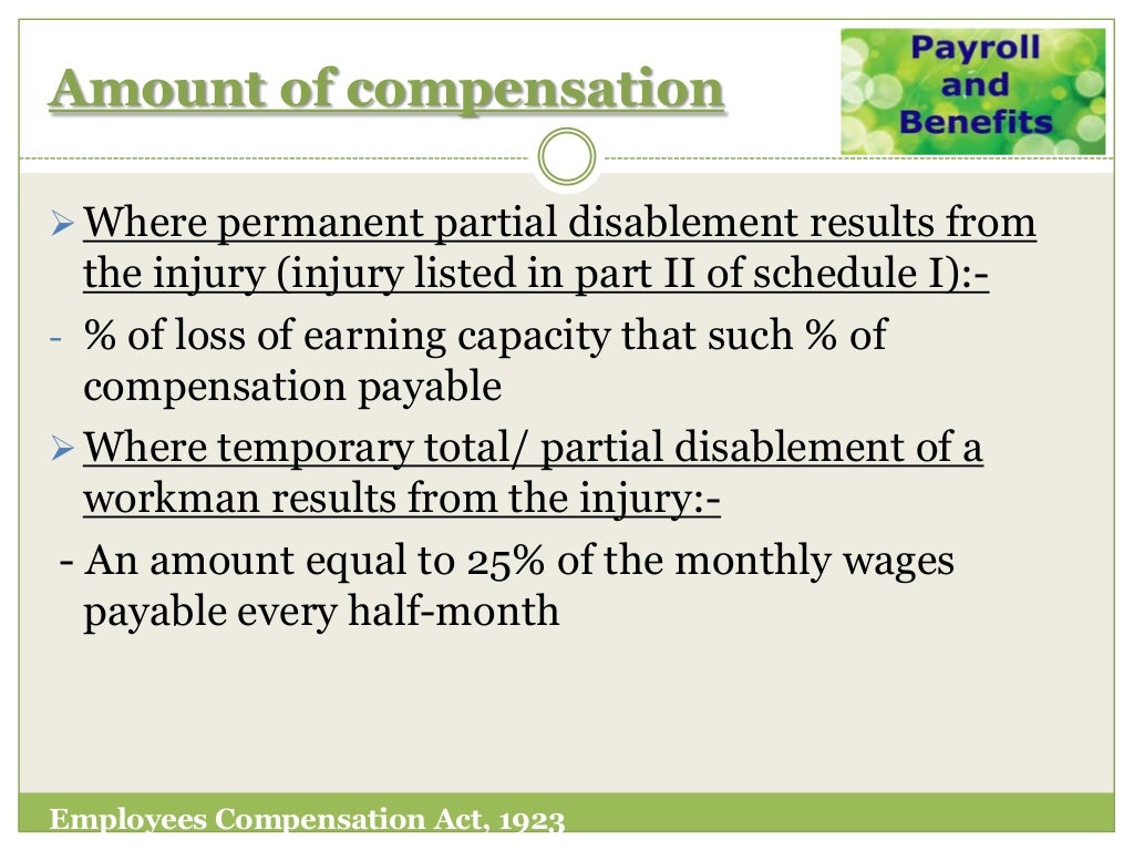 Employees compensation act, 1923