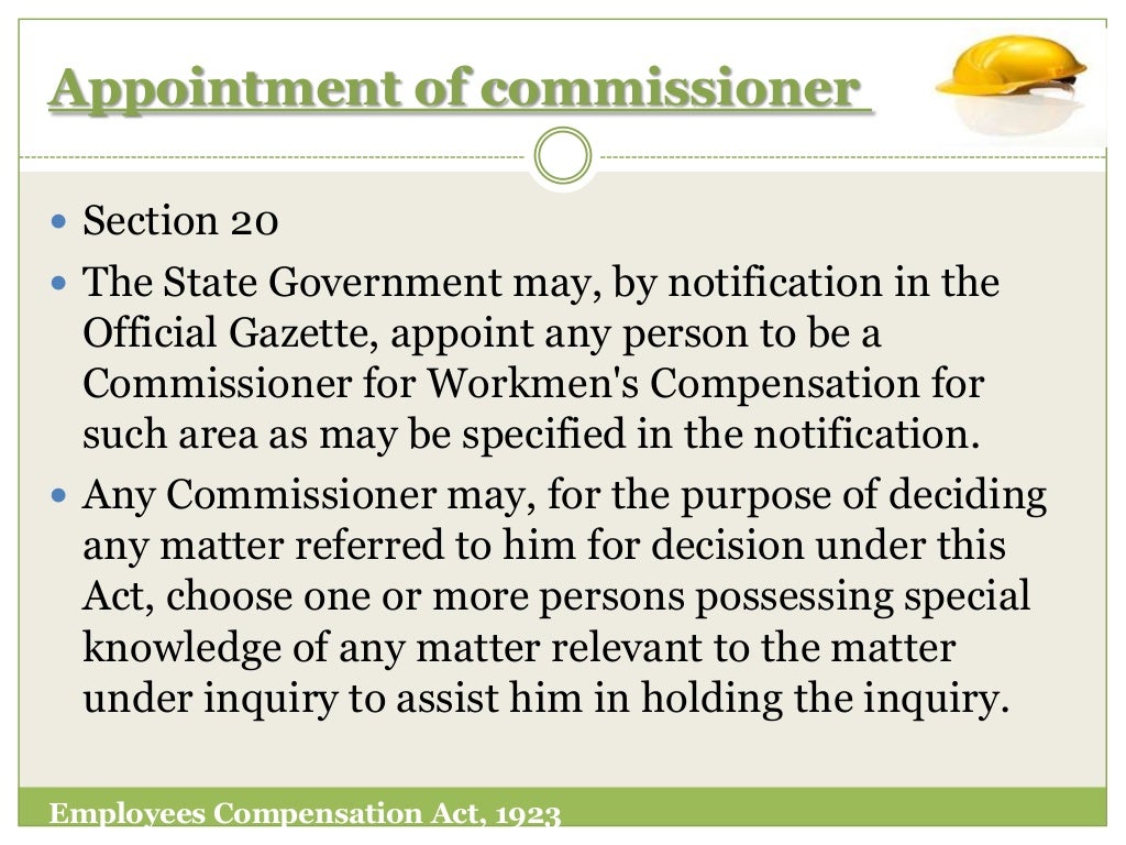 Employees compensation act, 1923