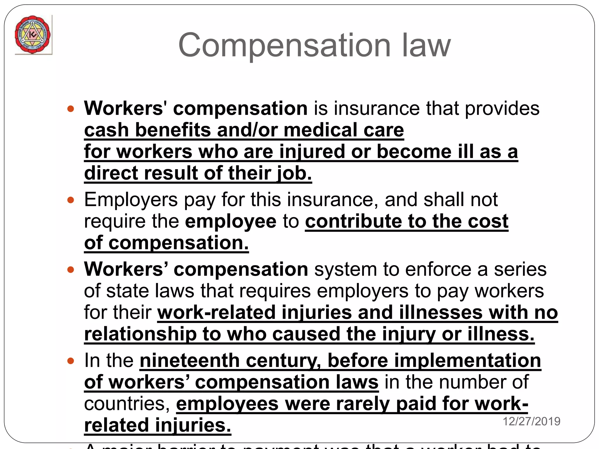 Employees compensation law | PPTX