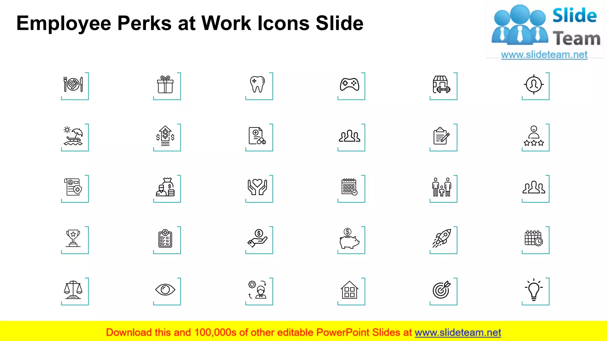 13
Employee Perks at Work Icons Slide
 