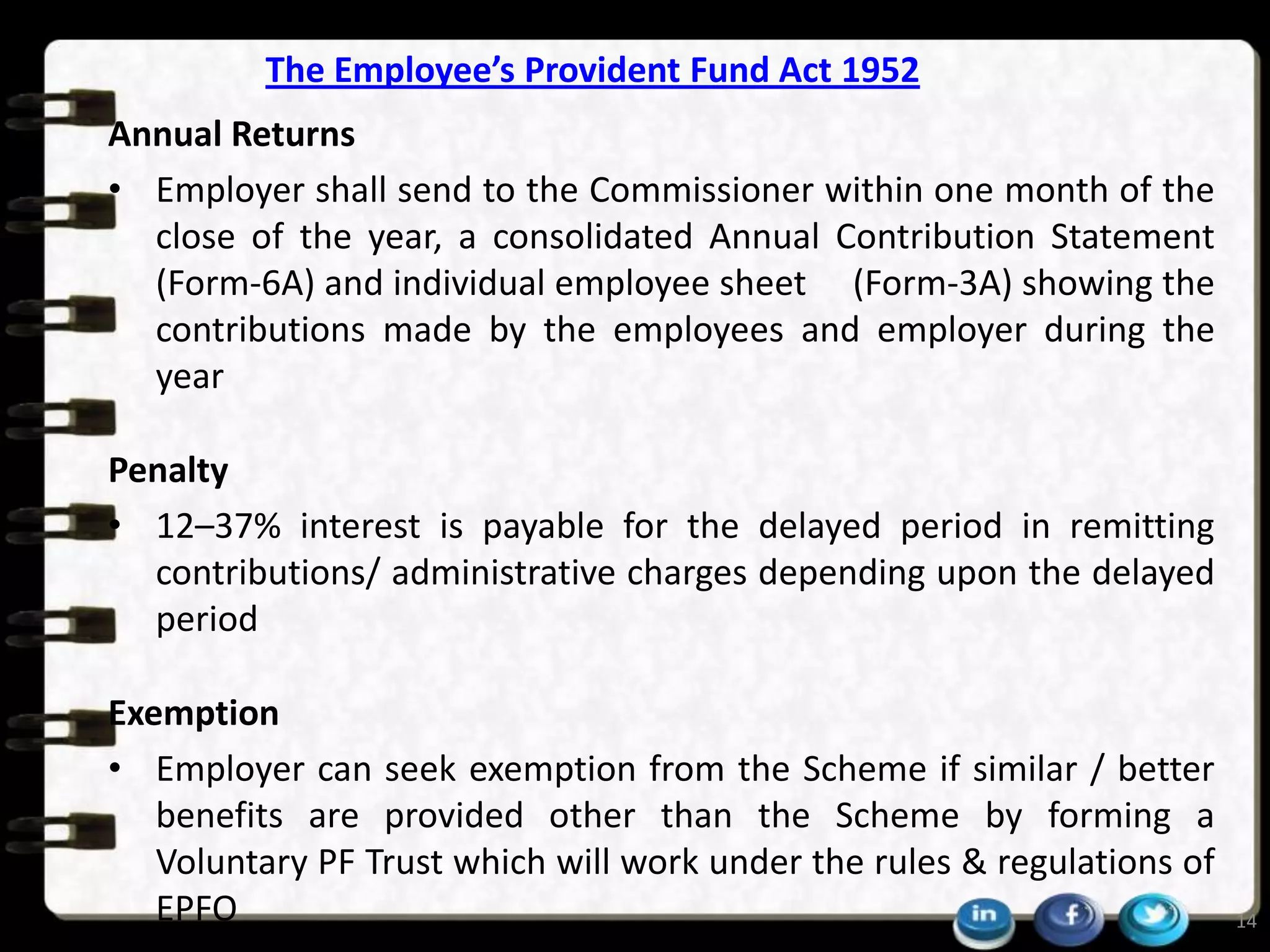 Employees provident fund act 1952 PPTX