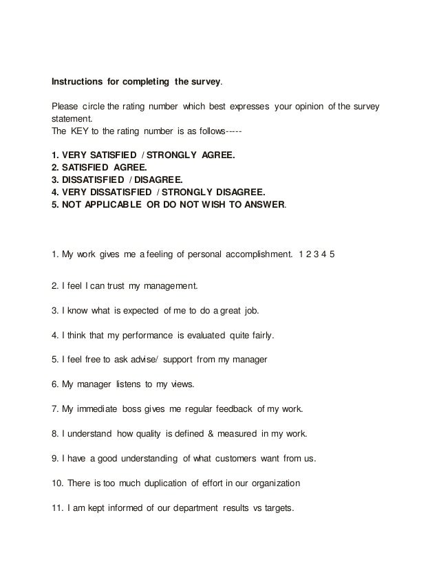 employee satisfaction survey