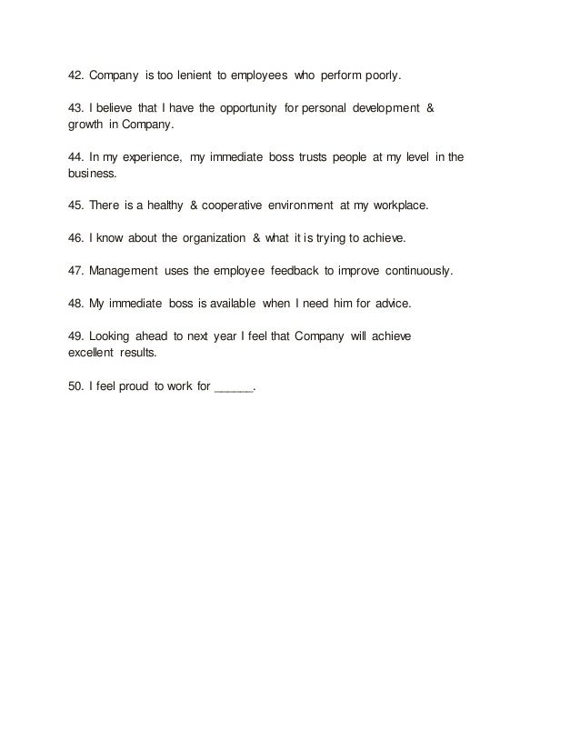 employee satisfaction survey