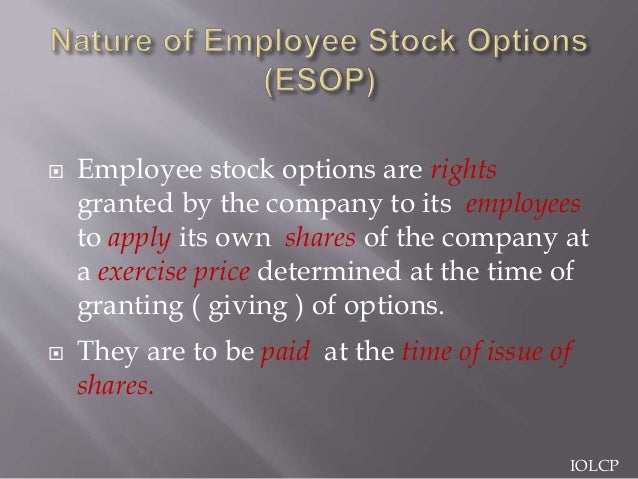 Granting stock options to employees
