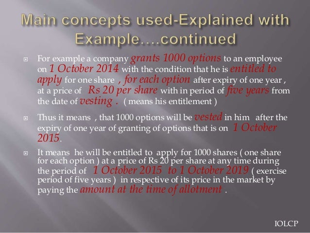 Stock options scheme