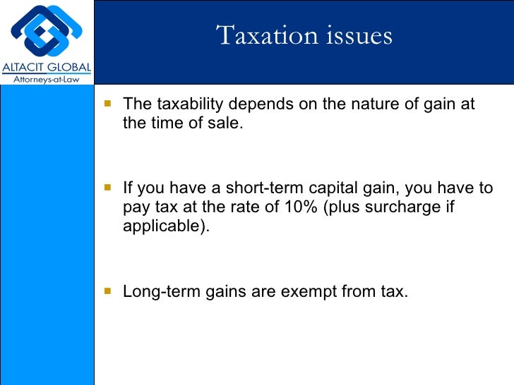 Stock options short term capital gains