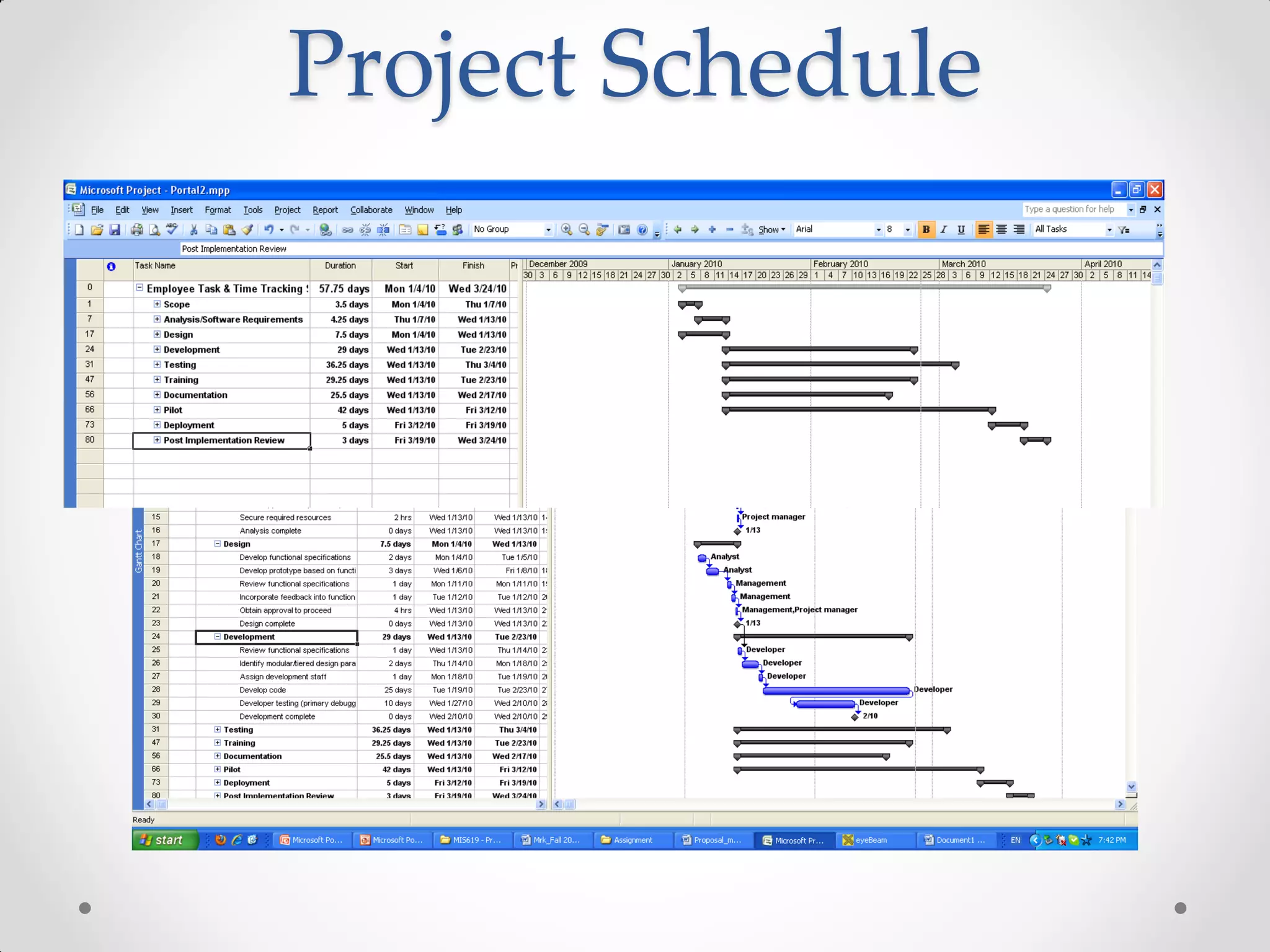 Project Schedule
 