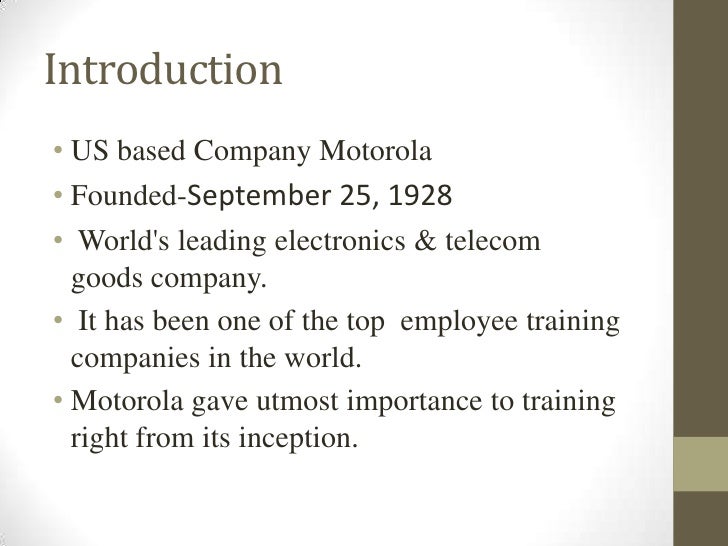 Employee training and development at motorola