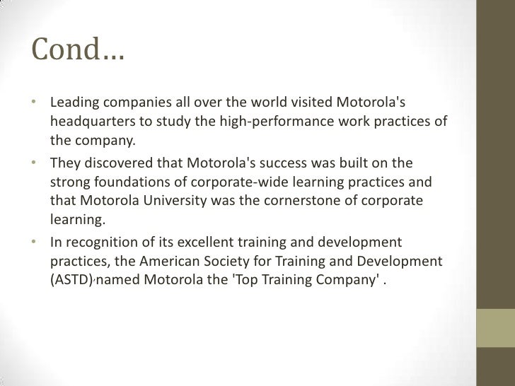 Employee training and development at motorola