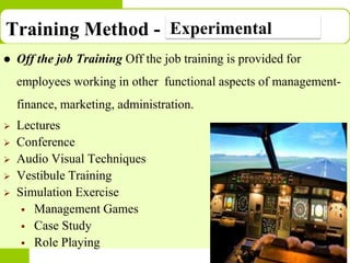 Copyright © 2005 by South-Western, a division of Thomson Learning. All rights reserved.
Training Method -
 Off the job Training Off the job training is provided for
employees working in other functional aspects of management-
finance, marketing, administration.
 Lectures
 Conference
 Audio Visual Techniques
 Vestibule Training
 Simulation Exercise
 Management Games
 Case Study
 Role Playing
24
Experimental
 