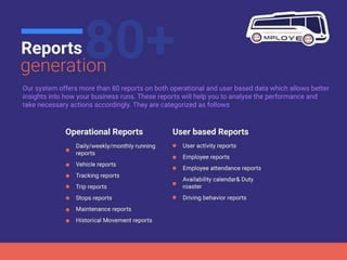 Employee Transportation Management System with Artificial Intelligence and Multiple Shift Management by Probytes