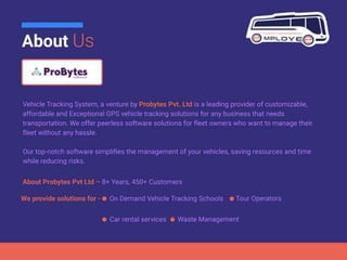 Employee Transportation Management System with Artificial Intelligence and Multiple Shift Management by Probytes