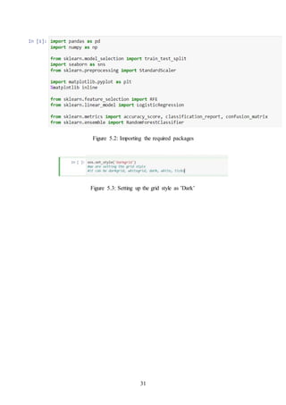 31
Figure 5.2: Importing the required packages
Figure 5.3: Setting up the grid style as ’Dark’
 