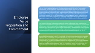 Employee Value Proposition (EVP) employee engagement in organizational performance