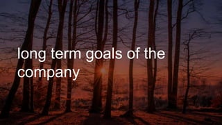 long term goals of the
company
 