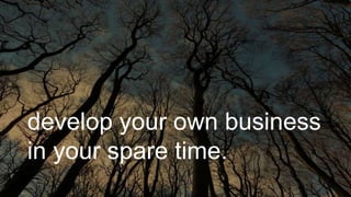 develop your own business
in your spare time.
 