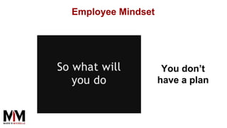 You don’t
have a plan
Employee Mindset
 