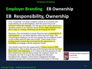 Employer Branding EB Ownership
EB Responsibility, Ownership
Alexander Crépin AC@Recruitmentcoach.nl
Employer Branding
173
 