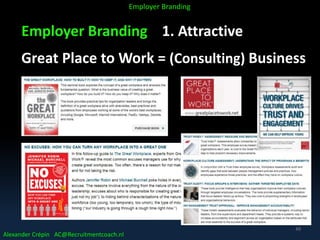Employer Branding 1. Attractive
Great Place to Work = (Consulting) Business
Alexander Crépin AC@Recruitmentcoach.nl
Employer Branding
49
 