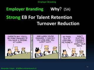 Employer Branding Why? (5A)
Strong EB For Talent Retention
Turnover Reduction
Alexander Crépin AC@Recruitmentcoach.nl
Employer Branding
89
 