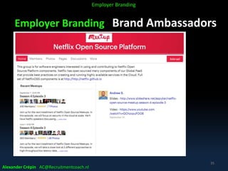 Employer Branding Brand Ambassadors
Alexander Crépin AC@Recruitmentcoach.nl
35
Employer Branding
 