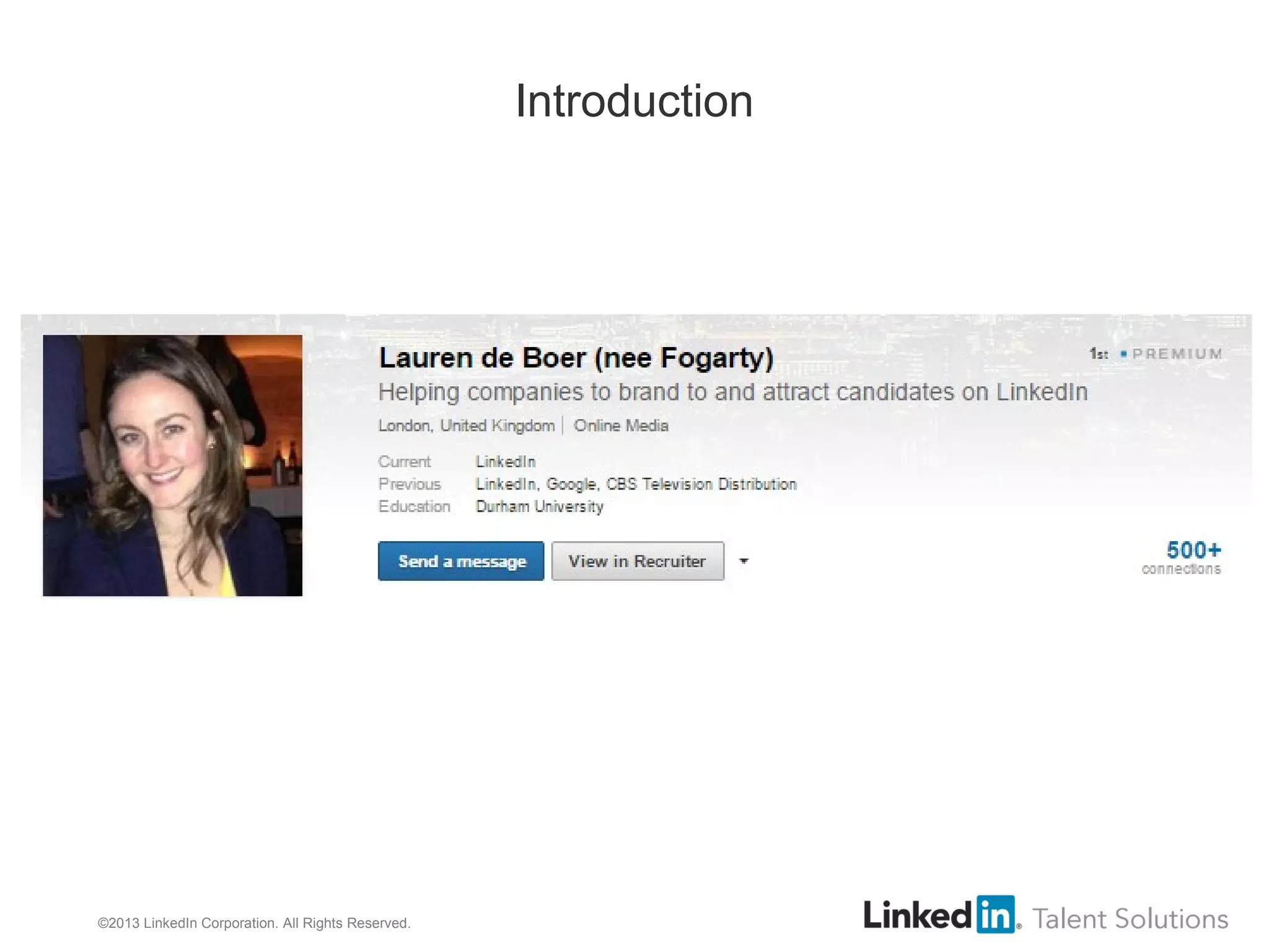 ©2013 LinkedIn Corporation. All Rights Reserved. ORGANIZATION NAME
Introduction
 