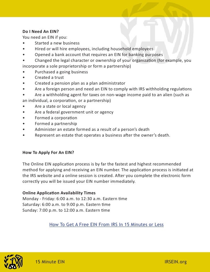 Employer id number ein how to guide