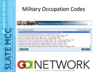 Military Occupation Codes
 