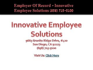 Payrolling - Innovative Employee Solutions (858) 715-5100