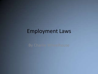 Employment Laws
By Charlie Wheelhouse

 