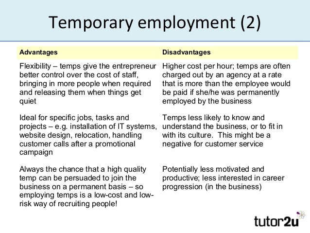 Advantages and disadvantages of manual labour staffing act