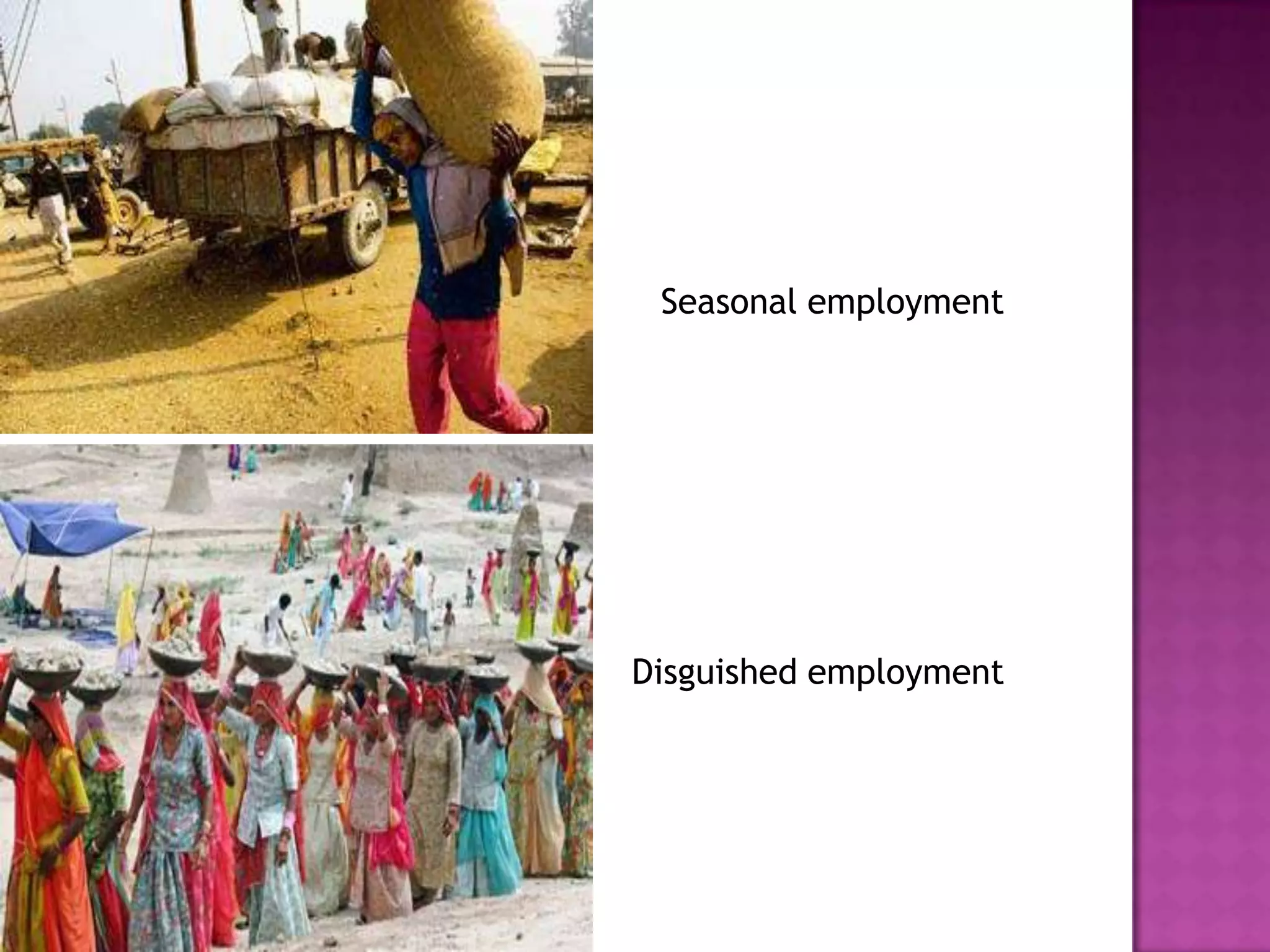 Seasonal employment

Disguished employment

 