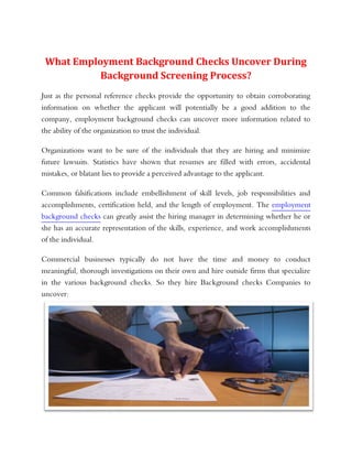 What Employment Background Checks Uncover During Background Screening Process?