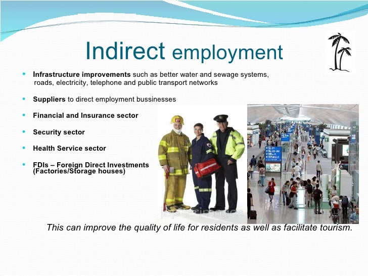 indirect employment in tourism examples