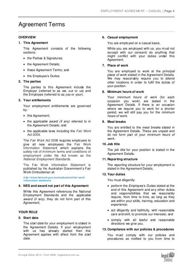 employment agreement samples