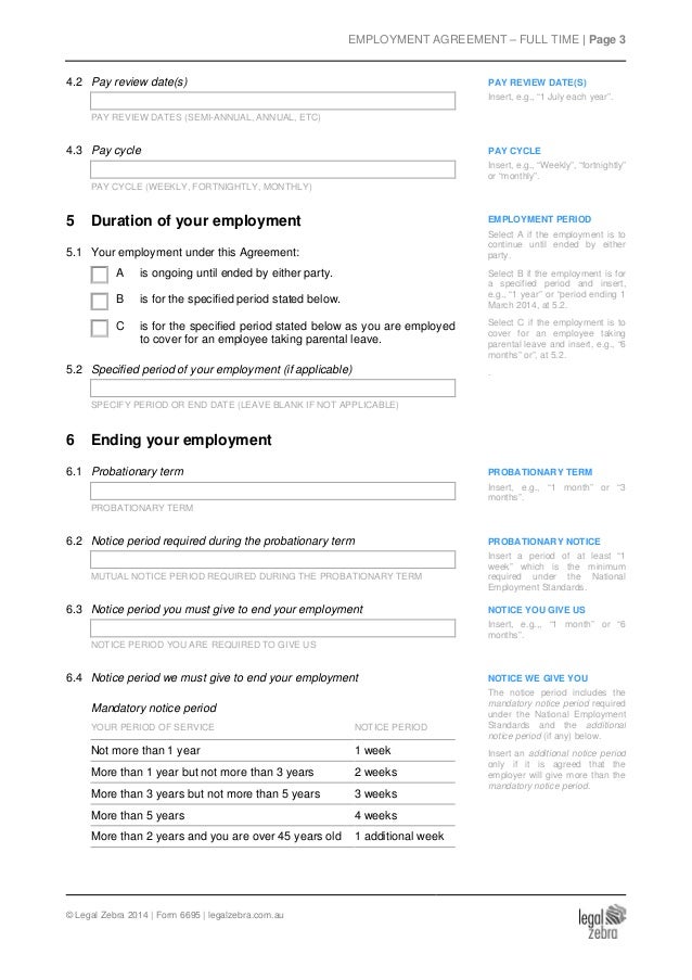 Full Time Employment Agreement Template - Sample