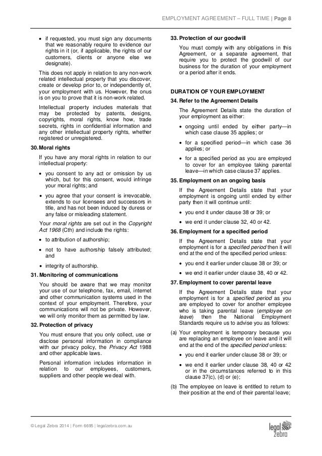 full time employment contract template full time employment agreement template sample full time employment contract template full time employment agreement template sample