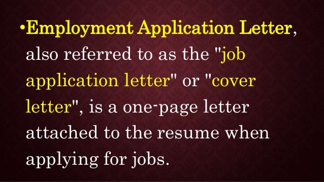 employment application letter
